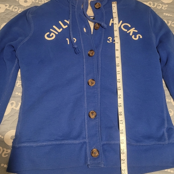 Gilly Hicks Royal Blue Button-Up Sweatshirt - Picture 3 of 9